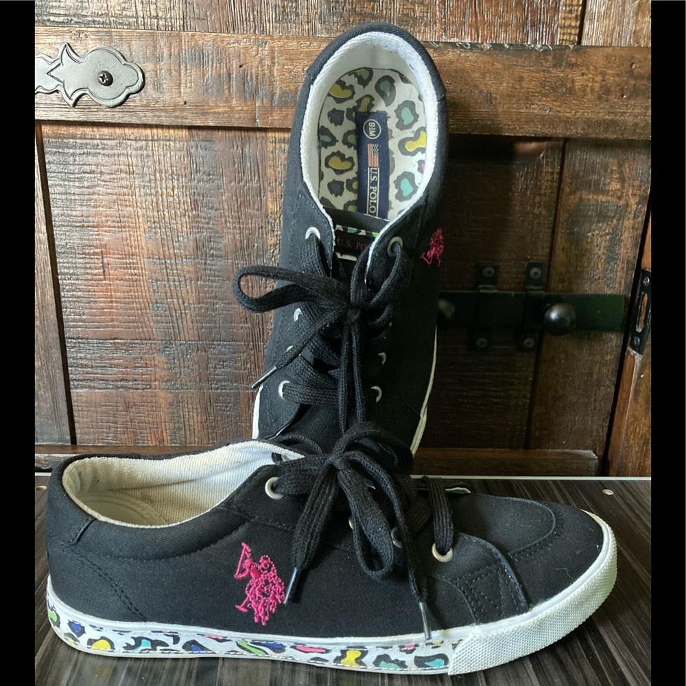 US POLO LEOPARD PRINT SNEAKERS VERY GOOD CONDITION!